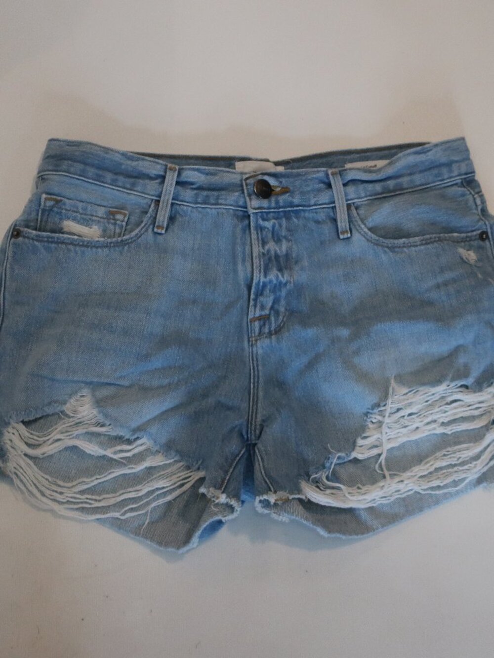 Womens Frame Fullerrah Blue (Item- 36) Distressed Denim Le Cutoff Shorts 26